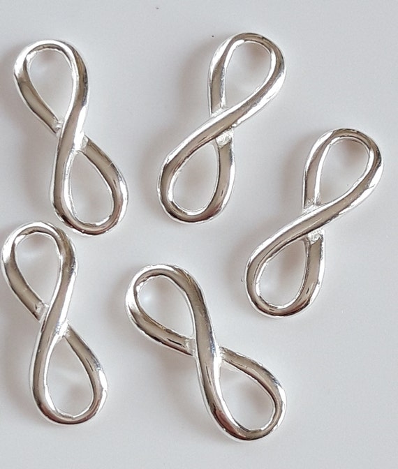 Sterling silver 925 Infinity sign plain charms connector