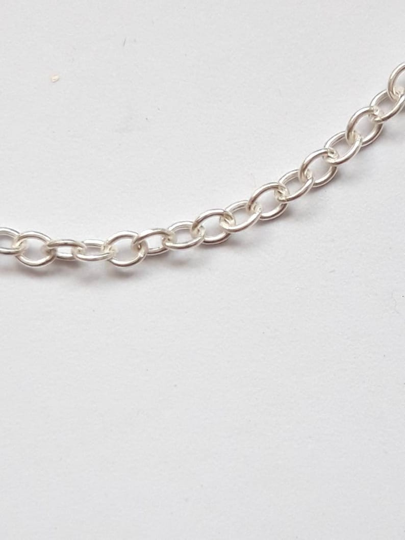 925 Sterling Silver Extender Safety Trace Chain , 2 x Bolt Ring Clasps Any Length 1 to 8 image 2