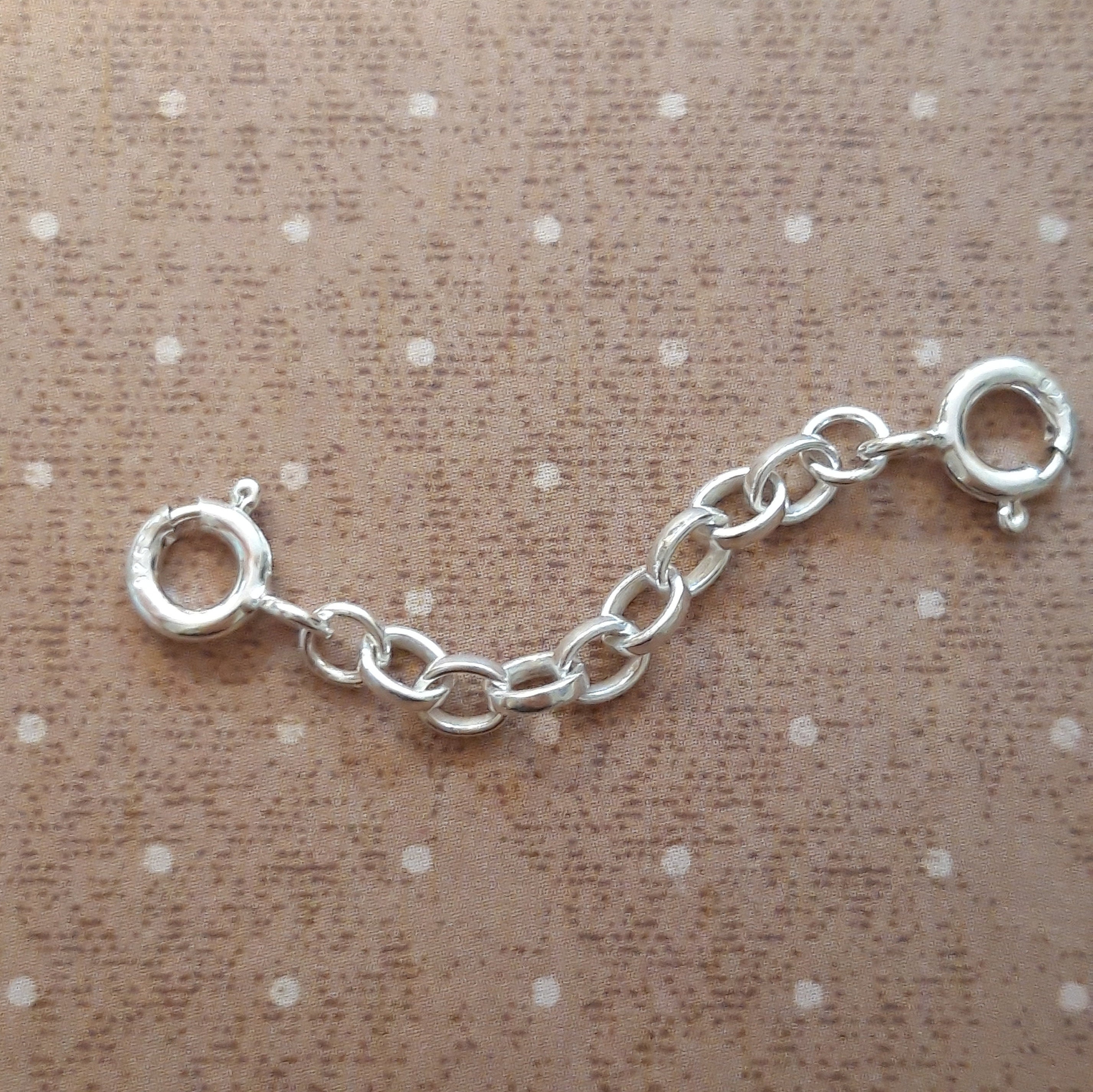 3MM 925 Sterling Silver Safety Chain Necklace/Bracelet Extender