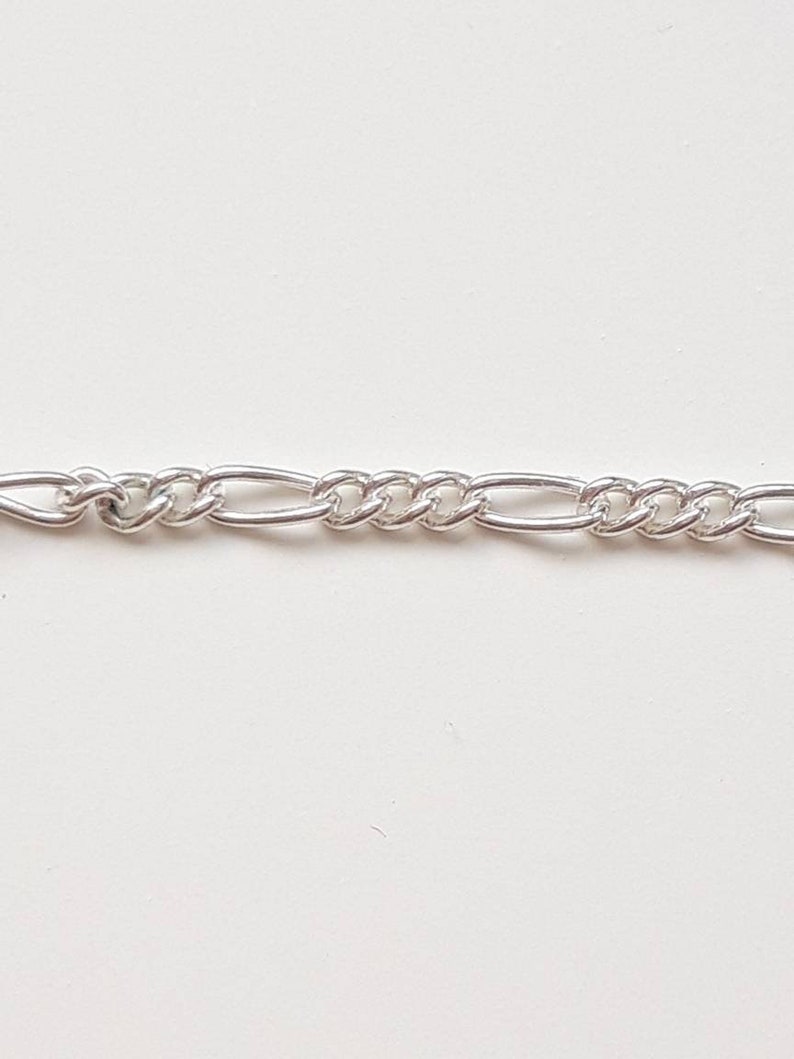Sterling Silver Infinity Charm Bracelet, Figaro Chain, Any Length 6 to 9 image 5