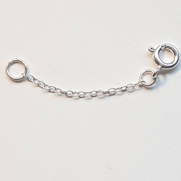 925 Sterling Silver Trace Chain Extender Safety 1 x Bolt Ring Clasp - Any Length 1" to 8"