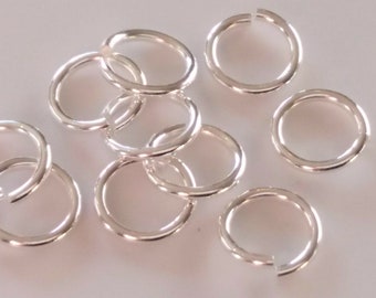 Sterling Silver Jump Rings OPEN Round, Heavy, 3mm to 10mm, Wire diameter gauge 15 to 22