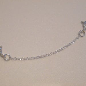 925 Sterling Silver Extender Safety Trace Chain , 2 x Bolt Ring Clasps Any Length 1 to 8 image 6