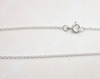 Sterling Silver Trace Chain, Necklace, Bracelet or Anklet, 1.5mm Wide, Fine Style, Any Length 6" to 32"