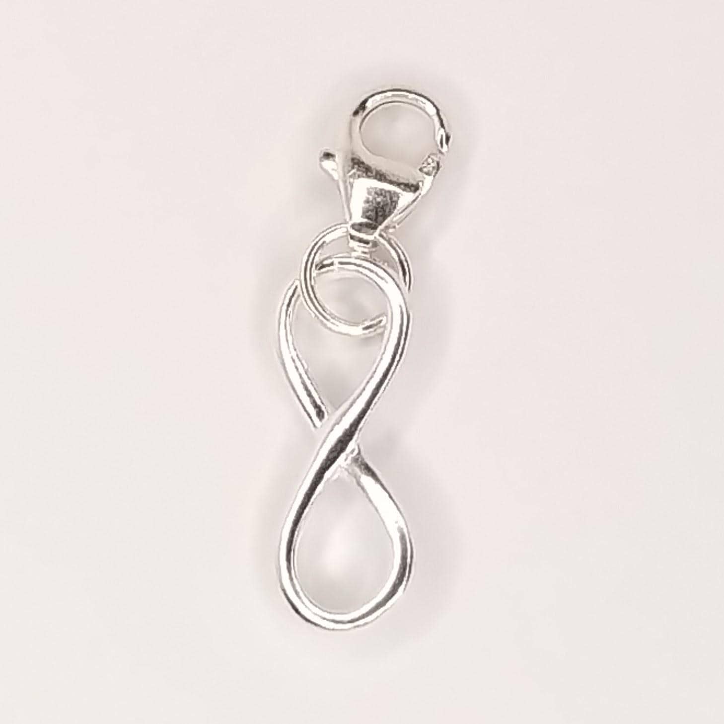 Sterling Silver Infinity Symbol Charm - Tiny .925 Silver Pendant With Split Ring For Bracelets & Necklaces