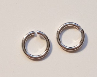 9ct White Gold Jump Ring, OPEN, Diameter 4mm or 5mm, Heavyweight