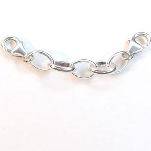 Sterling Silver Extra Large Safety Chain Belcher 6.5mm, 2 x Lobster Clasps - 2" 3" 4"