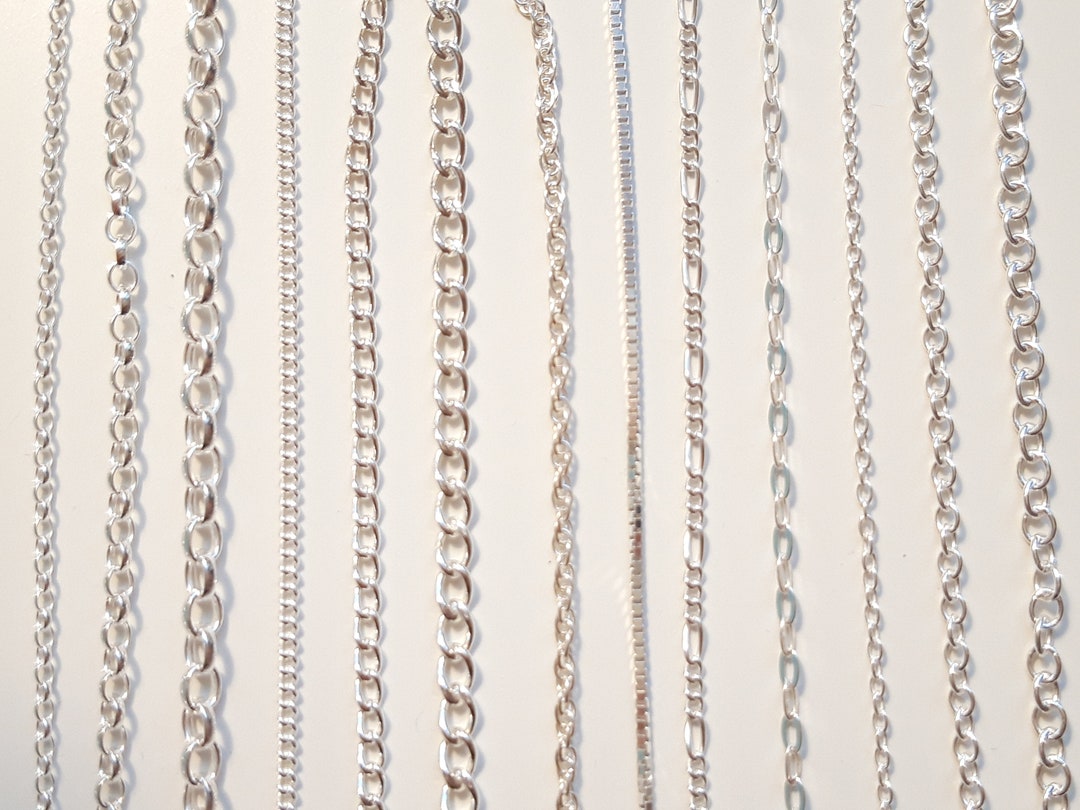 Sterling Silver Bracelet Chain - Belcher Curb Rope Box Figaro Trace ...