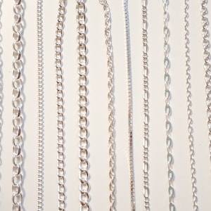 925 Sterling Silver Chain Bracelet Necklace Rope Curb Belcher Box ALL SIZES 925 Sterling Silver Chain Bracelet Necklace Rope Curb Belcher Box ALL SIZES