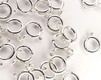 Sterling Silver CLOSED Bolt Ring Clasps Sizes 5mm to 8mm - Jewellery Making Findings