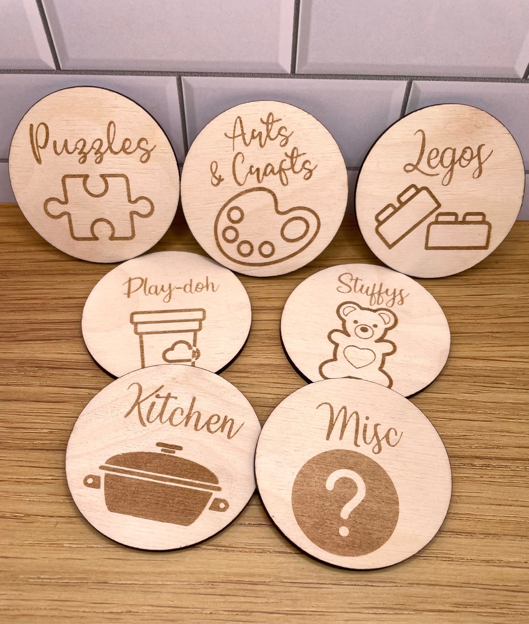 Wooden Toy Labels, Toy Labels, Toy Tags, Storage Labels, Playroom