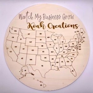 Umsatz Karte Wanddekor, Umsatz Karte, Business Tracker, Business Map, Umsatz Tracker, Karte, Business Wachstumskarte, US Karte
