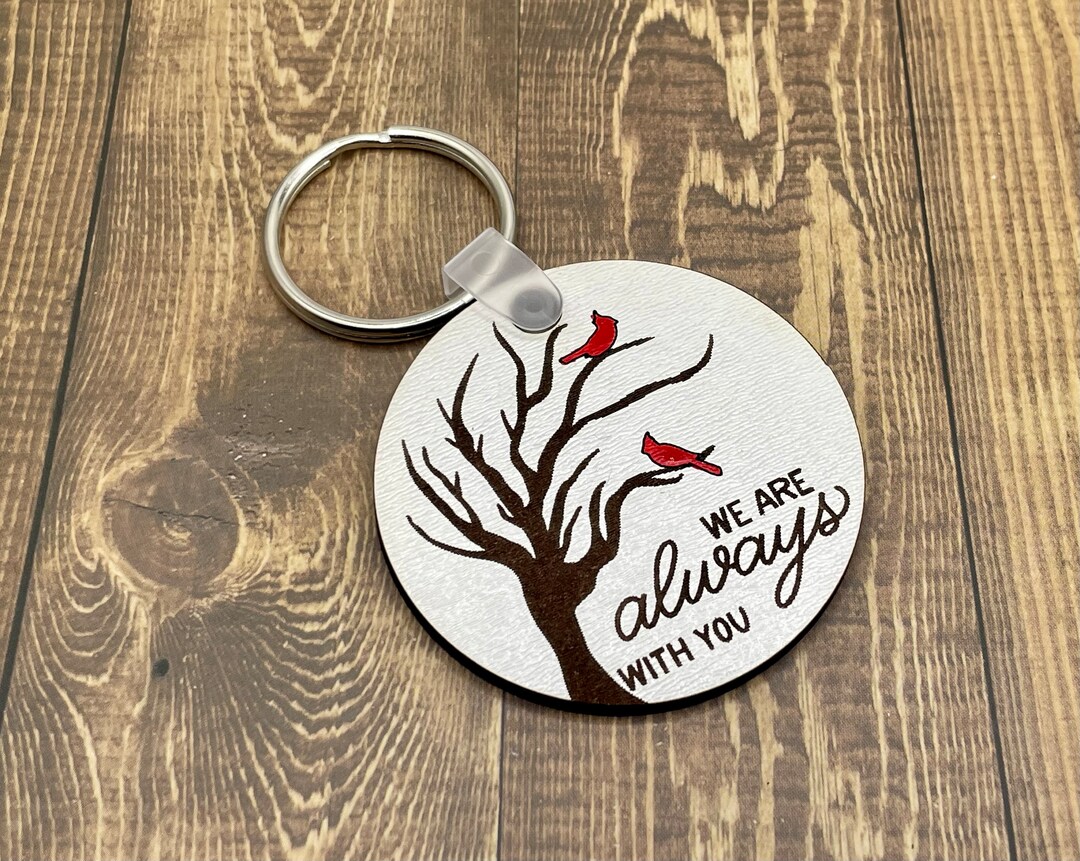 Cardinal Always With You Marble Tribute Keychain