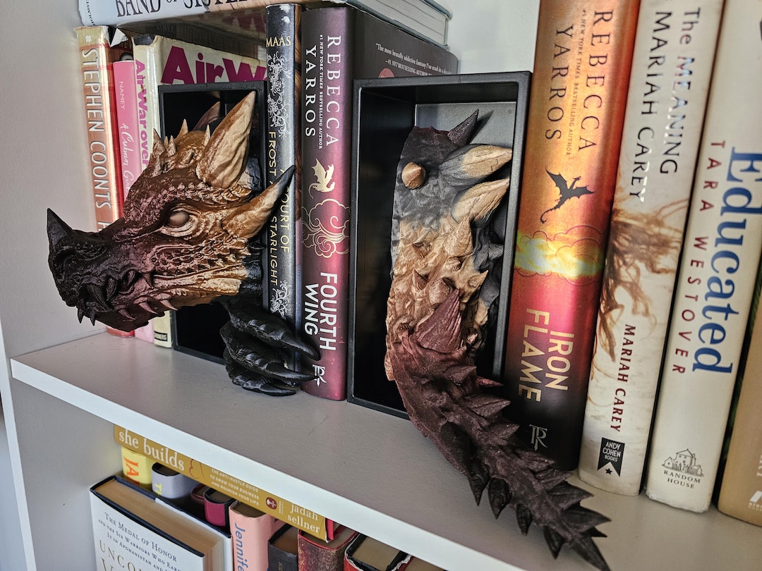 Dragon Head Book Nook, Bookshelf Decoration - Fantasy Bookend· STL File For 3D Printing·Cults - View #8