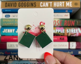 Book earrings, dangle earrings, book tok, gift for her, library, book lover, fun earrings