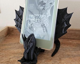 Dragon kindle stand, kindle holder, bookish gift, reading gift, gift for reader, 3d print stand, 3d print dragon, dragon book stand,