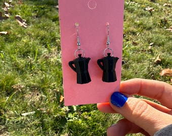 Moka pot earrings, coffee earrings, gift for her, coffee jewelry, 3d print, 3d earrings, coffee pot