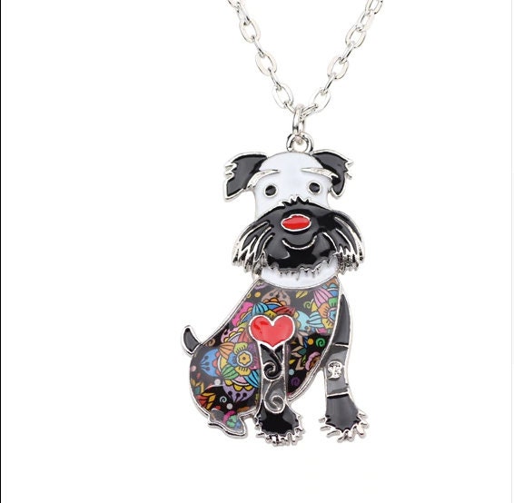 Schnauzer Jewelry - Schnauzer Necklace- Miniature Schnauzer Art - Miniature Schnauzer Earrings - Miniature Schnauzer Figurine-