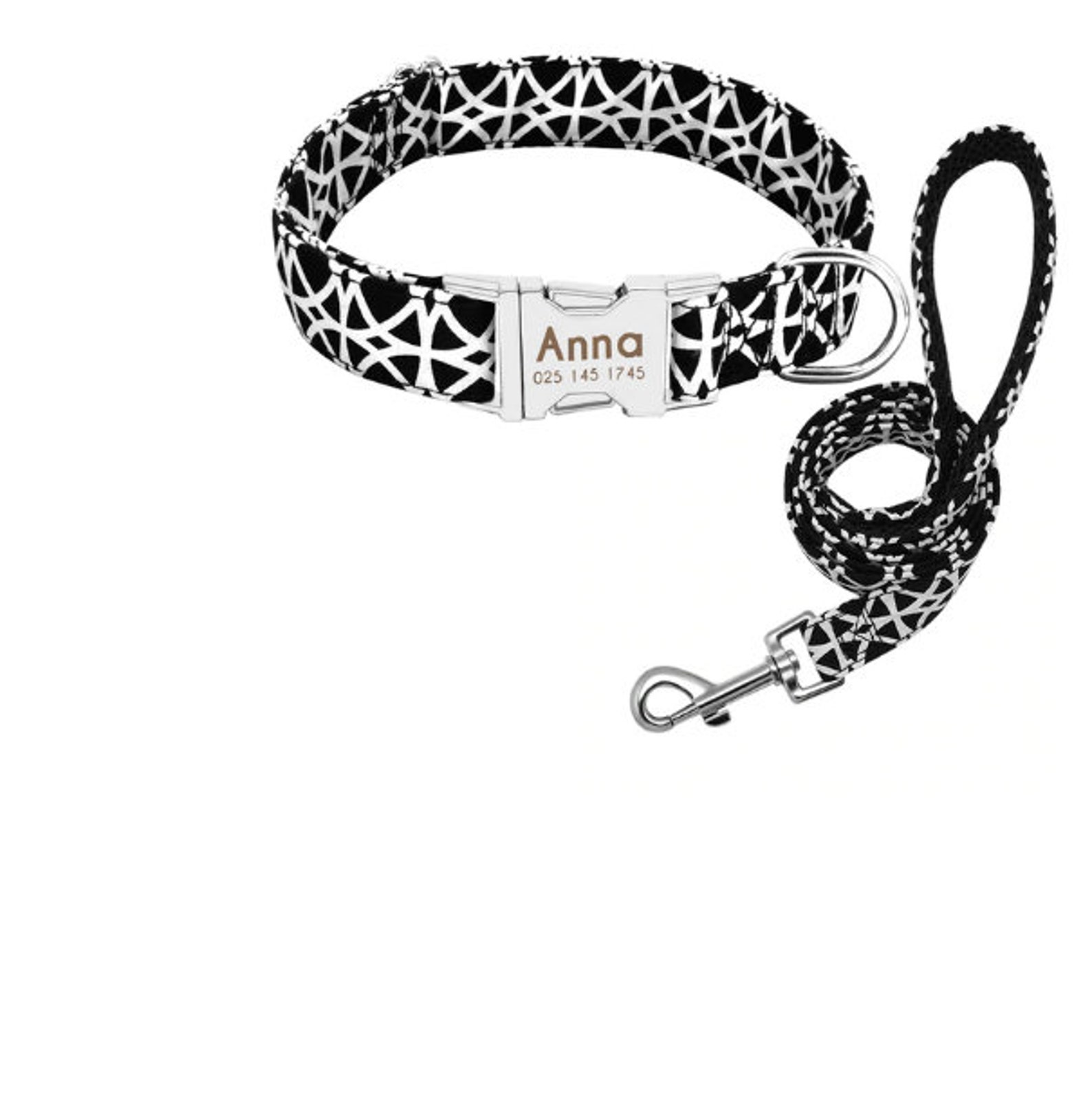 Engraved Dog Collar & Matching Leash Personalized Nylon Dog Etsy