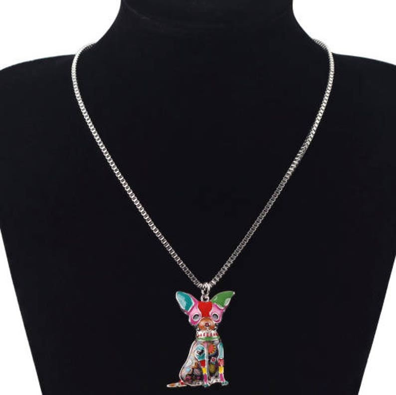 Chihuahua Necklace- Chihuahua Art Chihuahua Figurine- FREE Shipping Chihuahua Watercolor Chihuahua Jewelry