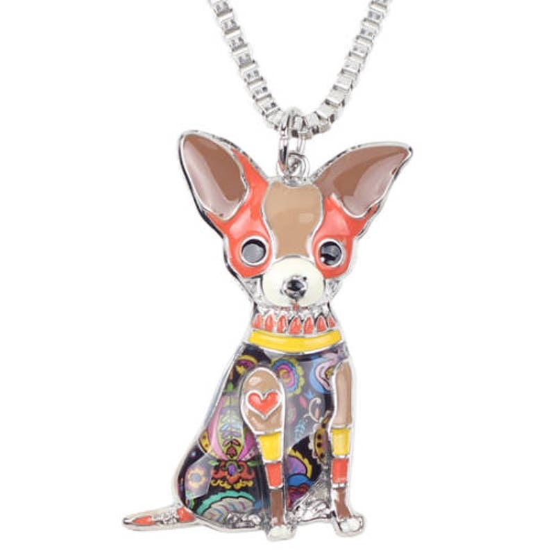 Chihuahua Necklace- Chihuahua Art Chihuahua Figurine- FREE Shipping Chihuahua Watercolor Chihuahua Jewelry
