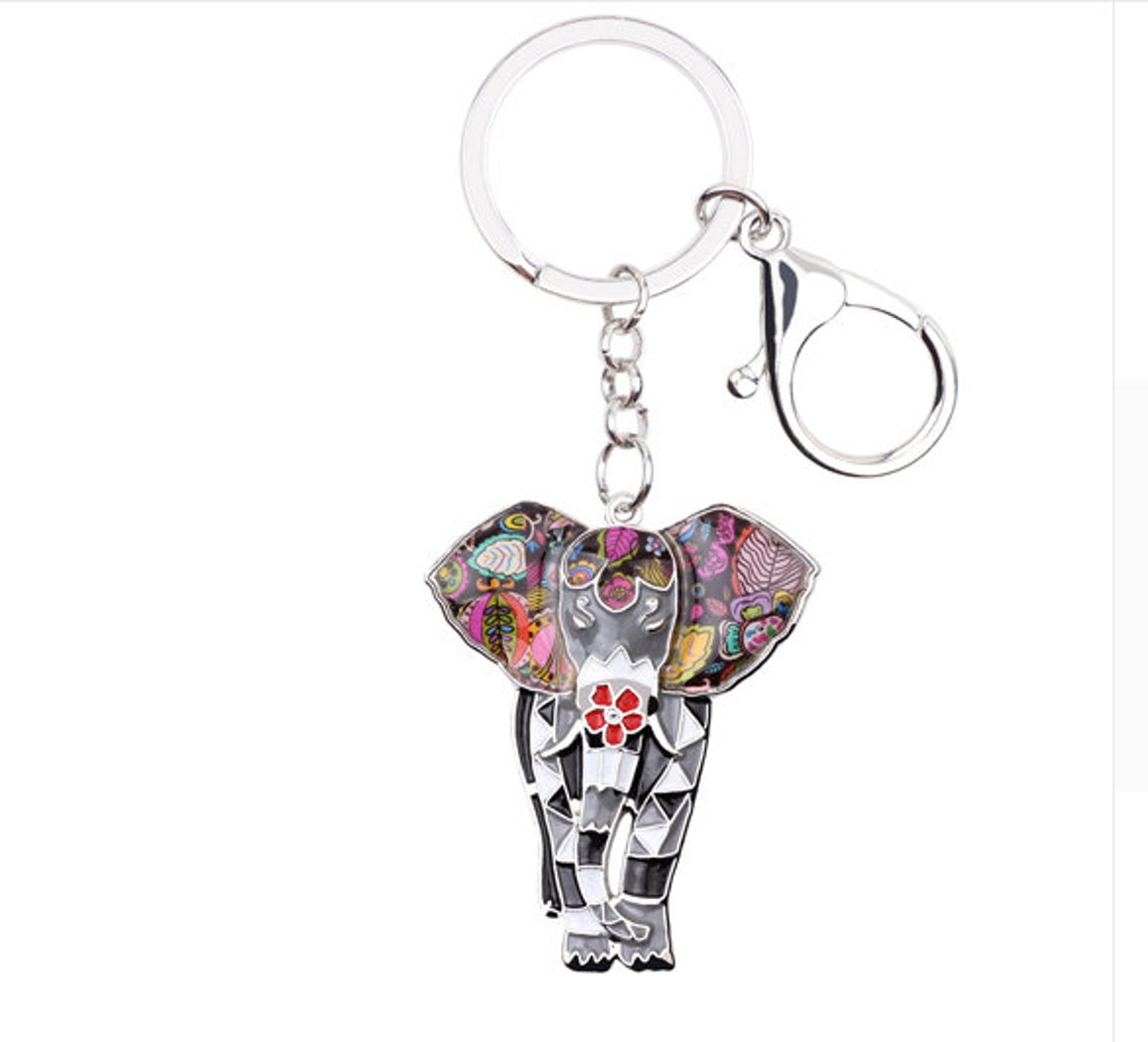 Elephant Jewelry Elephant Keyring Elephant Key Ring Etsy