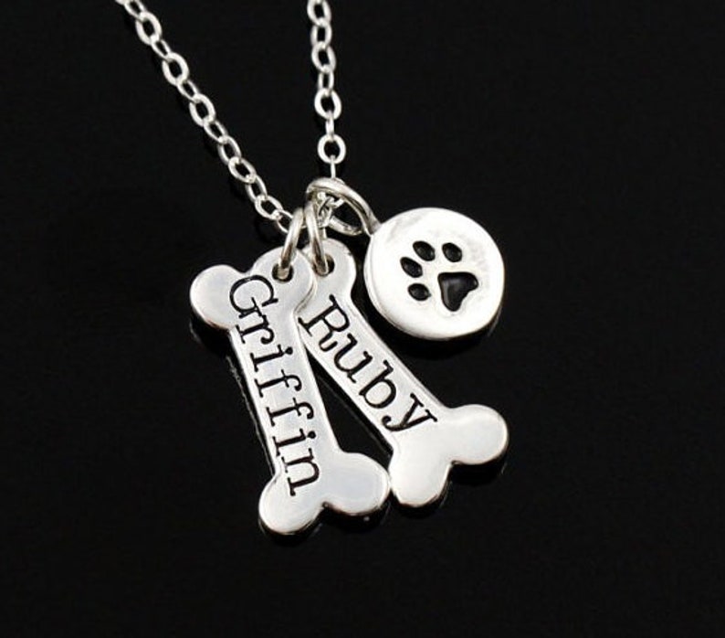 Dog Necklace Personalized // Dog Paw Necklace // Dog Jewelry Etsy