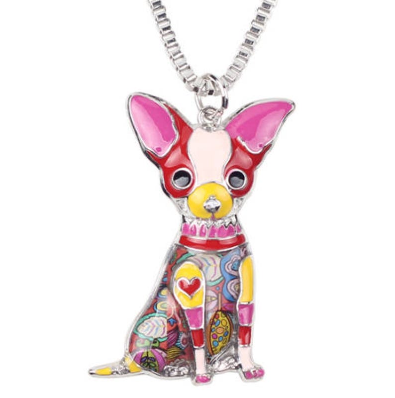 Chihuahua Necklace- Chihuahua Art Chihuahua Figurine- FREE Shipping Chihuahua Watercolor Chihuahua Jewelry
