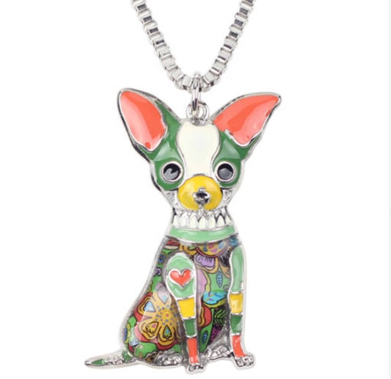 Chihuahua Necklace- Chihuahua Art Chihuahua Figurine- FREE Shipping Chihuahua Watercolor Chihuahua Jewelry
