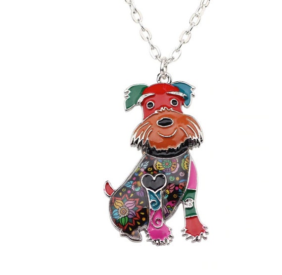 Schnauzer Jewelry - Schnauzer Necklace- Miniature Schnauzer Art - Miniature Schnauzer Earrings - Miniature Schnauzer Figurine-