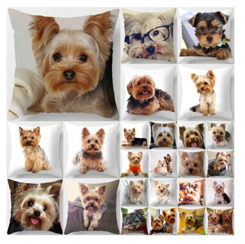 Yorkie Pillow Yorkshire Pillow Case Throw Pillow COVER Etsy
