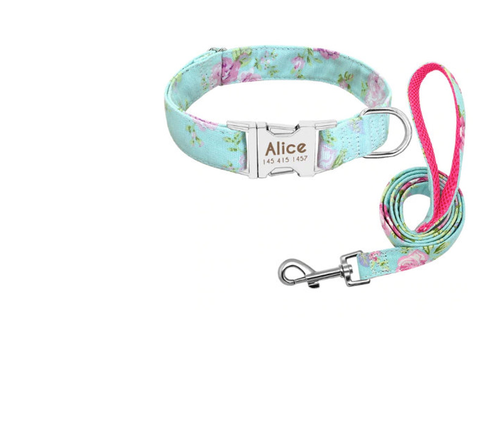 Engraved Dog Collar & Matching Leash Personalized Nylon Dog Etsy