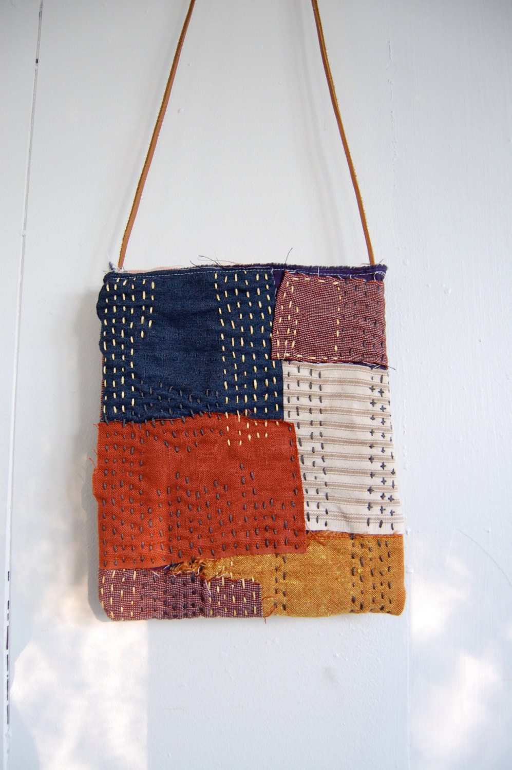Handstitched Cotton Linen Sashiko Boro Quilted Bag Purse Etsy