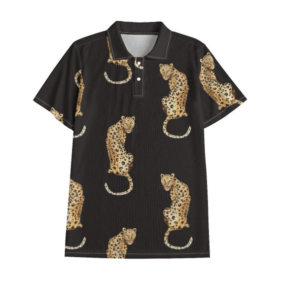 Cheetah Print Men s Polo Shirt Etsy UK