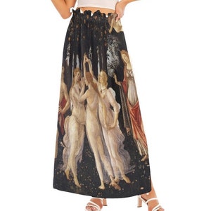 Botticelli Primavera, damesrok met zijsplit