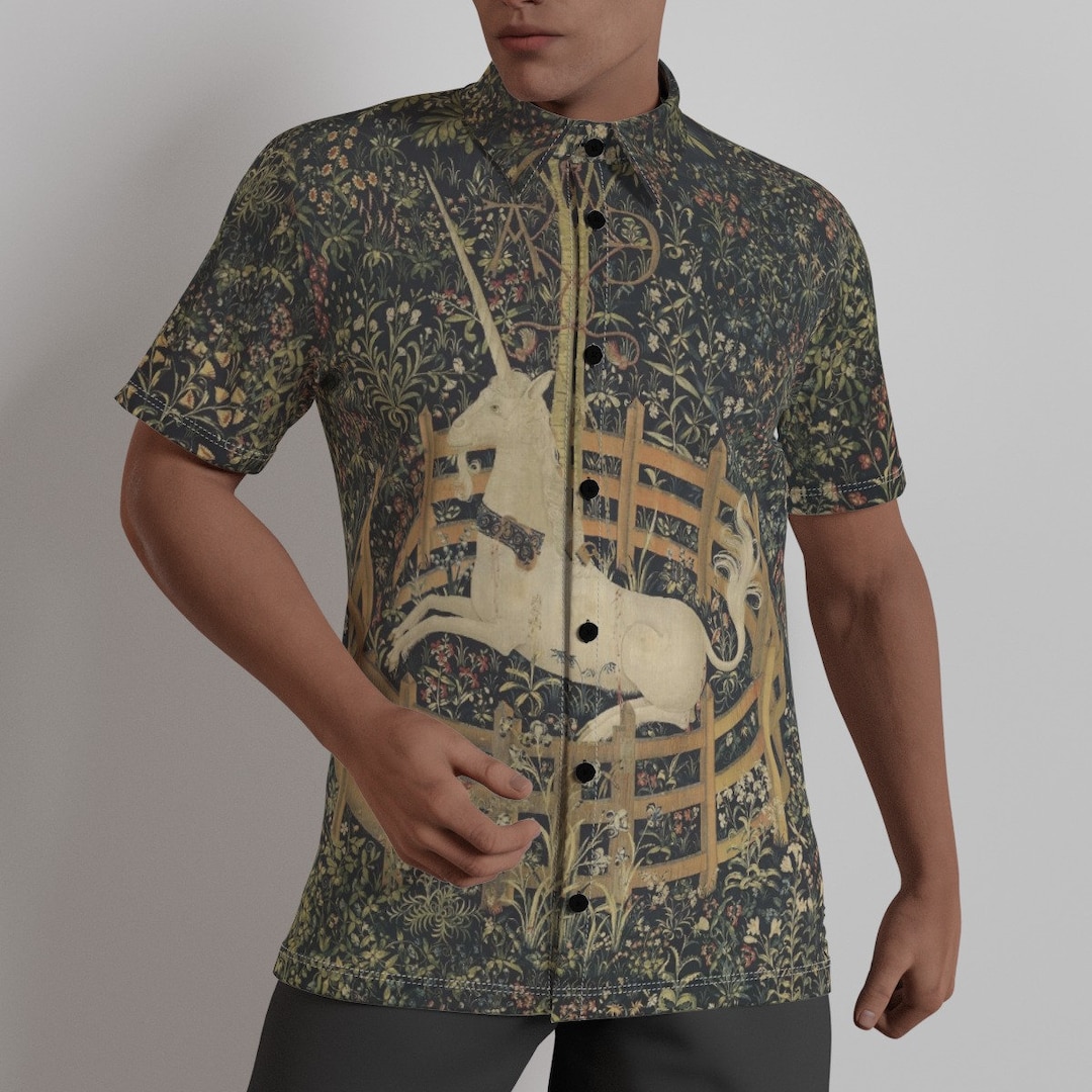 captive-unicorn-print-men-s-shirt-etsy