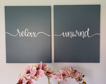 Unwind Sign Relax and Unwind | Etsy