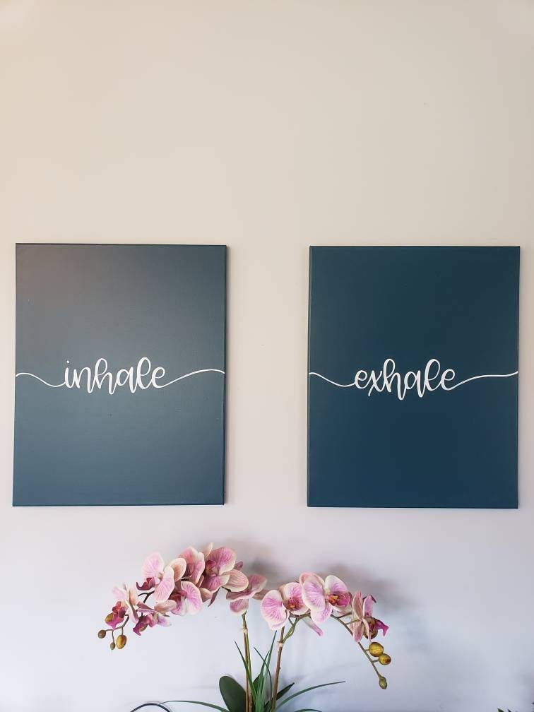 Inhale Exhale Canvas Wall Art Minimalist Wall Art Hunter