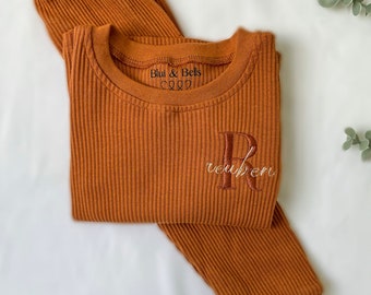 Kids Personalised Ribbed Loungewear set | Initial & Name