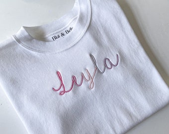 Kids Personalised Embroidered T-shirt | ombré name