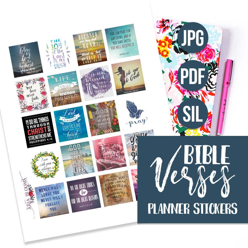 Printable Horizontal Bible Verses Planner Stickers for Erin Etsy