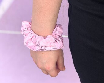 Pink Princess Sketch Scrunchie