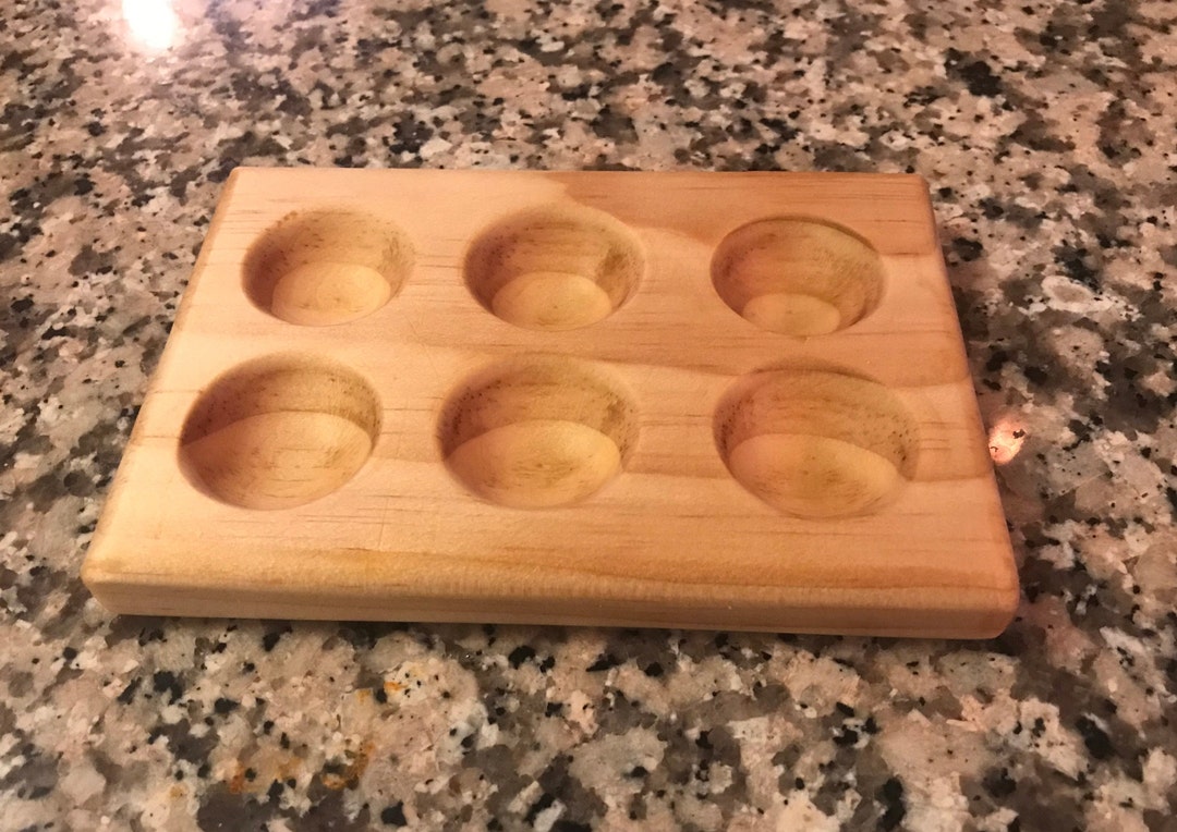 Wooden Egg Holder Pine 6 Wood Egg Tray Usable in Kitchen Etsy