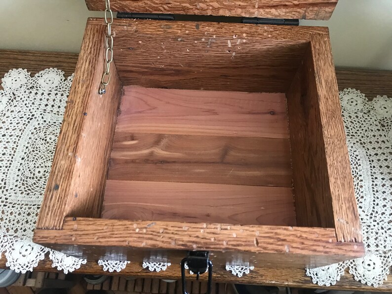 Reclaimed Oak Wood Box Primitive Handcrafted Storage Box Etsy