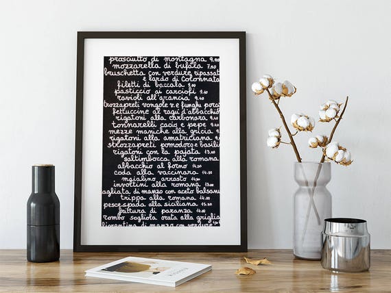 Italian Photography Handwritten Chalkboard Menu Rome Menu Etsy