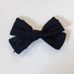 Large Swiss Dot Black Bow