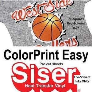 Siser Colorprint Easy HTV Printable Vinyl Pre Cut Sheets 10 Pack or 25 ...