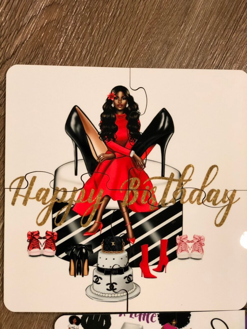 Shoe Lover Happy Birthday Coaster Puzzle Etsy