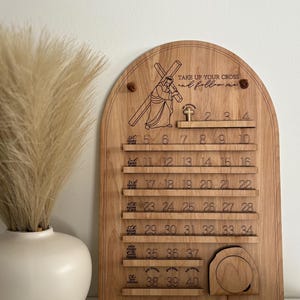 The Original Wooden Lent Calendar, Catholic Easter Countdown, Decor