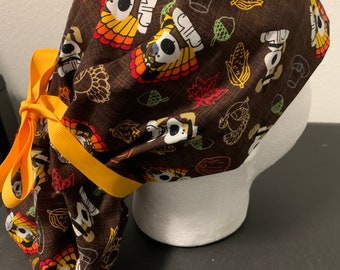Women&#39;s Thanksgiving doggy ponytail OR scrub cap
